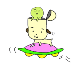 Dog in need alien is settled in head sticker #949491