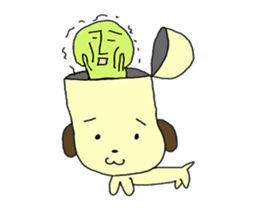 Dog in need alien is settled in head sticker #949492