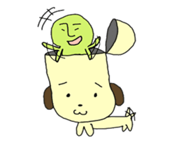 Dog in need alien is settled in head sticker #949493