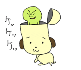 Dog in need alien is settled in head sticker #949494