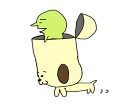 Dog in need alien is settled in head sticker #949497