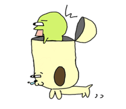 Dog in need alien is settled in head sticker #949499