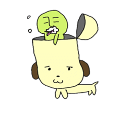 Dog in need alien is settled in head sticker #949501