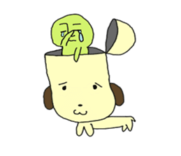 Dog in need alien is settled in head sticker #949502