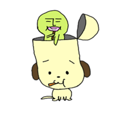 Dog in need alien is settled in head sticker #949503