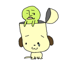 Dog in need alien is settled in head sticker #949504