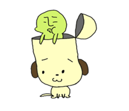 Dog in need alien is settled in head sticker #949505