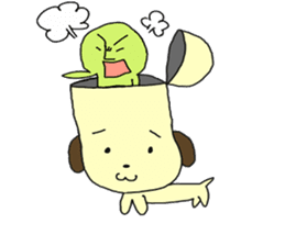 Dog in need alien is settled in head sticker #949507