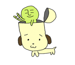 Dog in need alien is settled in head sticker #949514