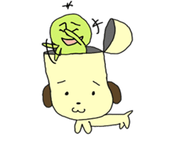 Dog in need alien is settled in head sticker #949517