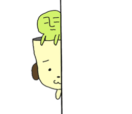 Dog in need alien is settled in head sticker #949519