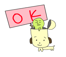 Dog in need alien is settled in head sticker #949523