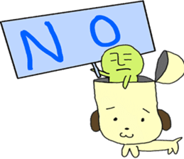 Dog in need alien is settled in head sticker #949524