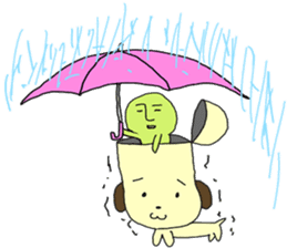 Dog in need alien is settled in head sticker #949525