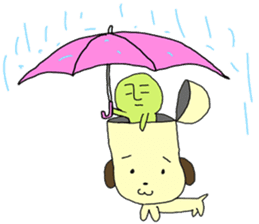 Dog in need alien is settled in head sticker #949526