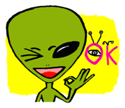 Green Alien sticker #952179