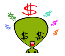 Green Alien sticker #952189