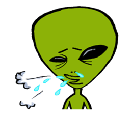 Green Alien sticker #952203