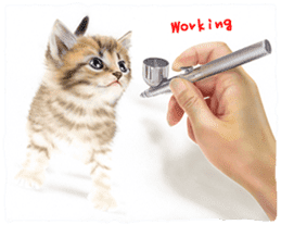 Painting of Kittens sticker #954983