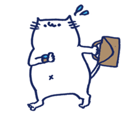 White cat Maru-Chan. sticker #958460