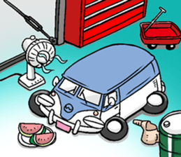 TYPE2 BUS (Blue&White) sticker #961904