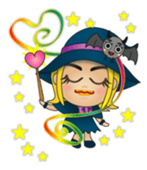 And witch and demon and bat sticker #962503