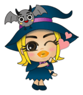And witch and demon and bat sticker #962505