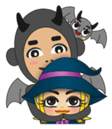 And witch and demon and bat sticker #962512