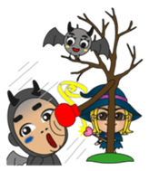 And witch and demon and bat sticker #962523