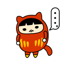 Kitty Cat Daruma sticker #965220