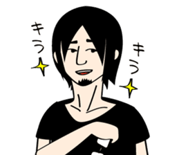 Black hair beard glasses slender boy sticker #965533