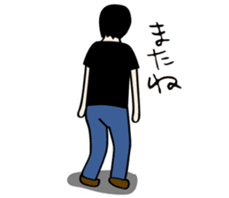 Black hair beard glasses slender boy sticker #965547