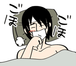 Black hair beard glasses slender boy sticker #965563