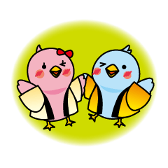 Blue bird Happii and Pink-chan