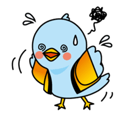 Blue bird Happii and Pink-chan sticker #967287