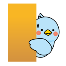 Blue bird Happii and Pink-chan sticker #967289