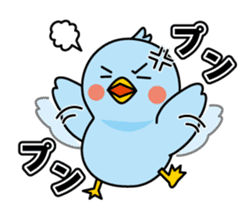 Blue bird Happii and Pink-chan sticker #967292