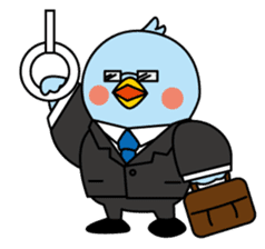 Blue bird Happii and Pink-chan sticker #967297