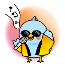 Blue bird Happii and Pink-chan sticker #967303