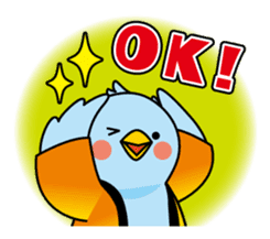 Blue bird Happii and Pink-chan sticker #967305