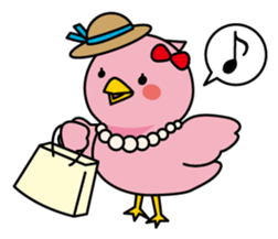 Blue bird Happii and Pink-chan sticker #967316