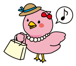 Blue bird Happii and Pink-chan sticker #967316