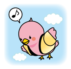 Blue bird Happii and Pink-chan sticker #967319