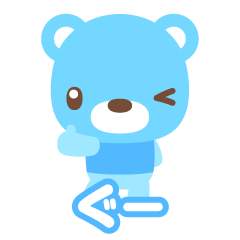 sax blue bear with Japanese subtitle