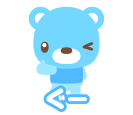 sax blue bear with Japanese subtitle sticker #971768