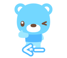 sax blue bear with Japanese subtitle sticker #971768