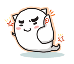 Cute cat ghost sticker #974411