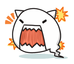 Cute cat ghost sticker #974414