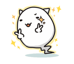 Cute cat ghost sticker #974416
