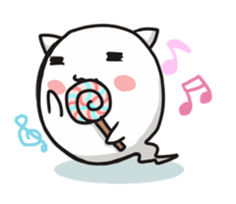 Cute cat ghost sticker #974427